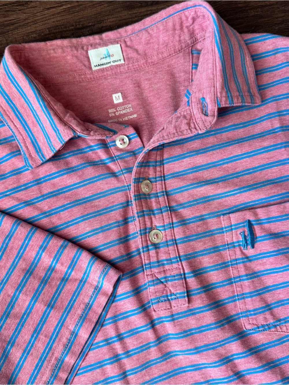 Johnnie-O Mens Shirt The Original Polo Atkins Stripe Cajun Size Medium